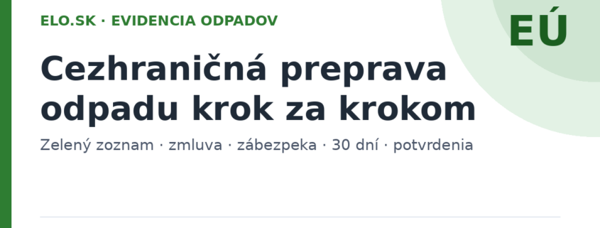 Cezhraničná preprava odpadu krok za krokom